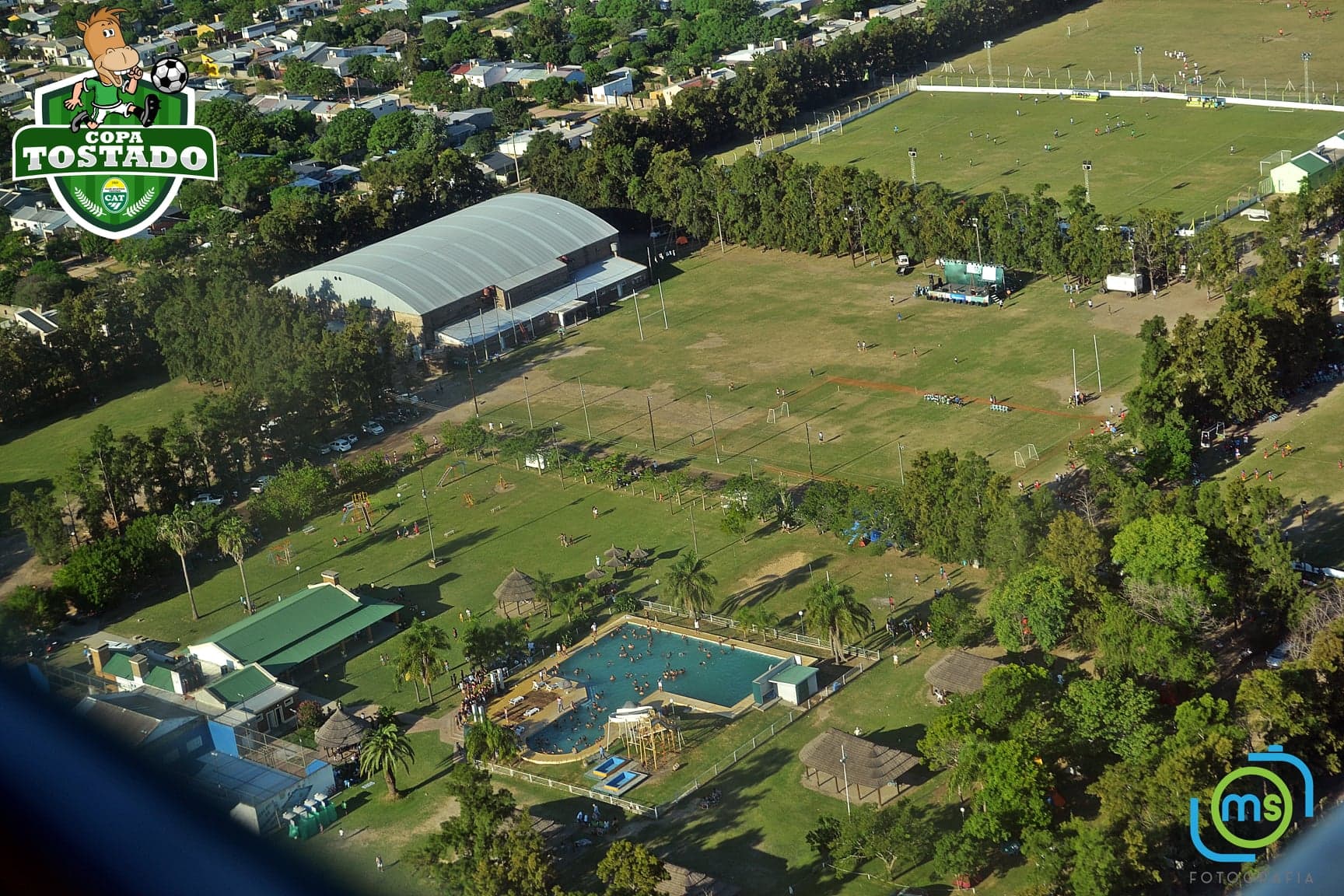Cancha de fútbol principal en la sede La Villa